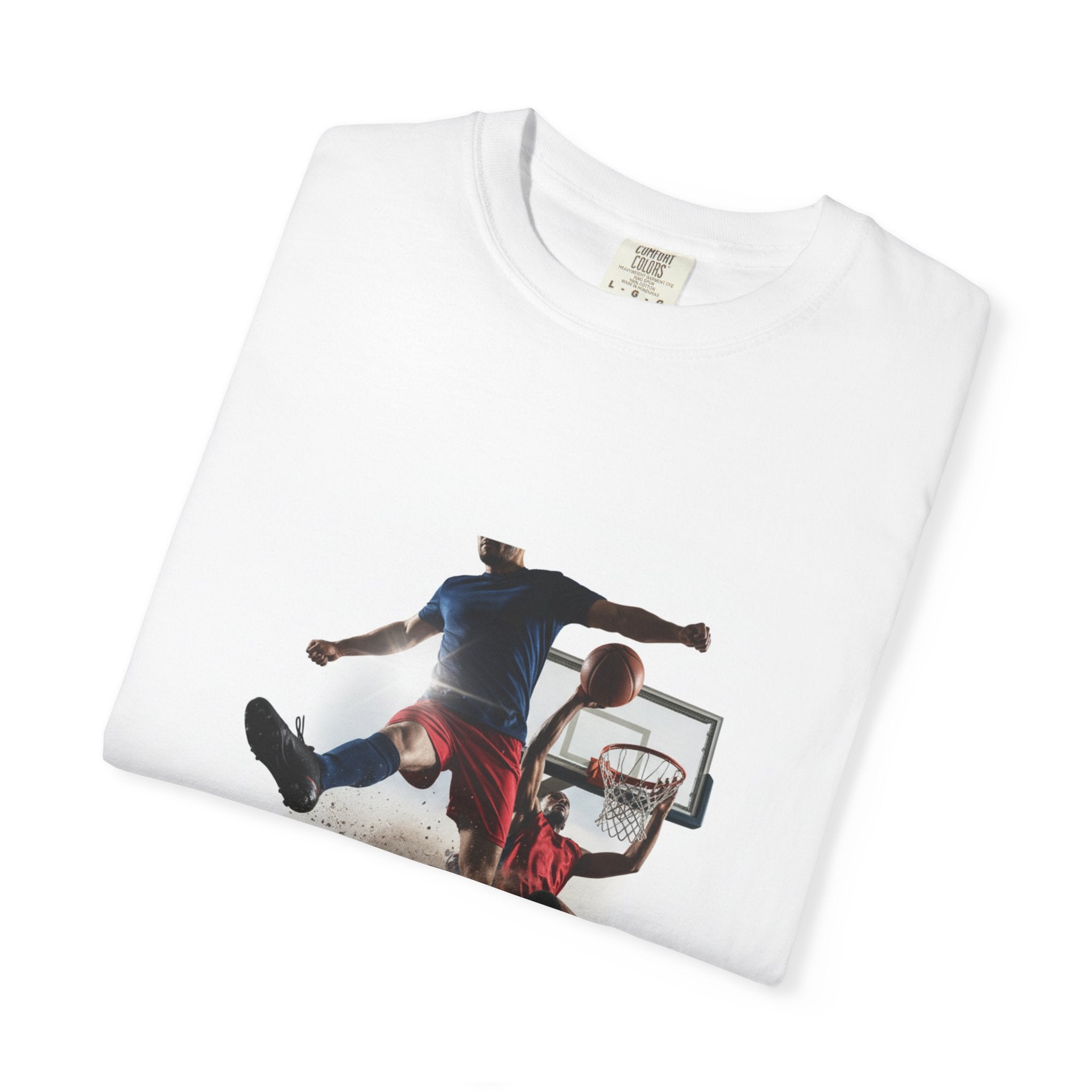 Sports Action Montage T-Shirt — Basketball & Tennis Graphic Tee